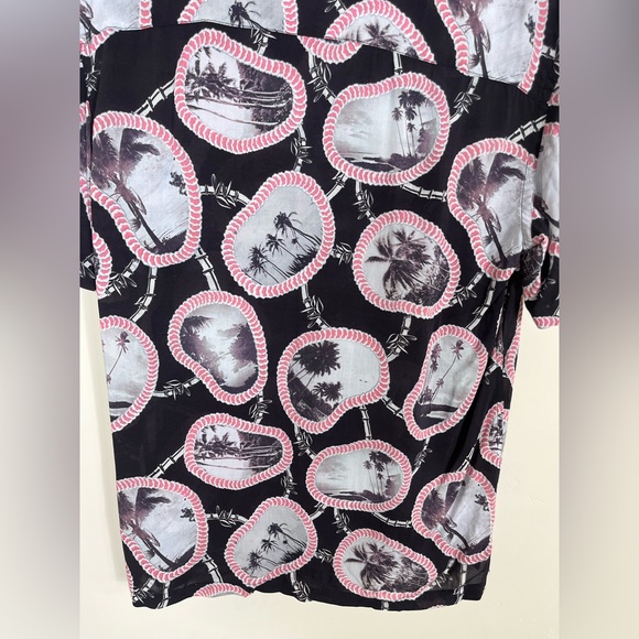 All Saints Islandz Palm Tree Print Button Down Short Sleeve - Picture 8 of 12